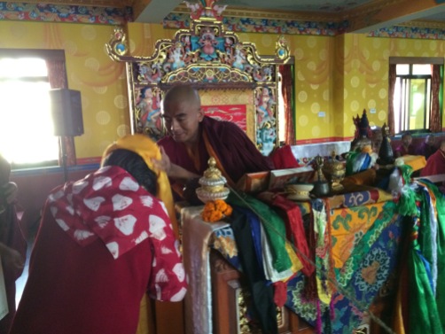 Dorje Palmo making Offering to Rinpoche