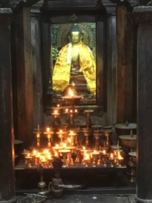 40 Butter Lamps in front of Alter at Mahabuddha Temple
